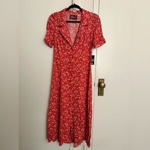 Reformation Red Floral Maxi Dress